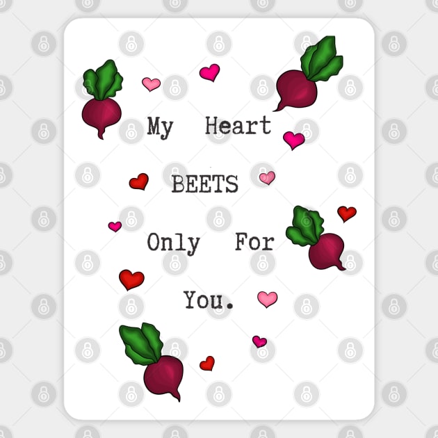 Heart Beets for you Magnet by Feisty Designs 